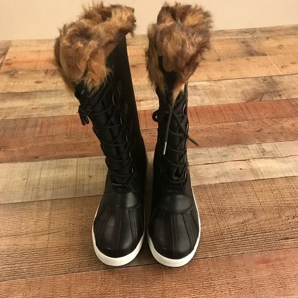 Just fab cold weather lace up boots with faux fur Marley - 7.5 - Picture 4 of 10